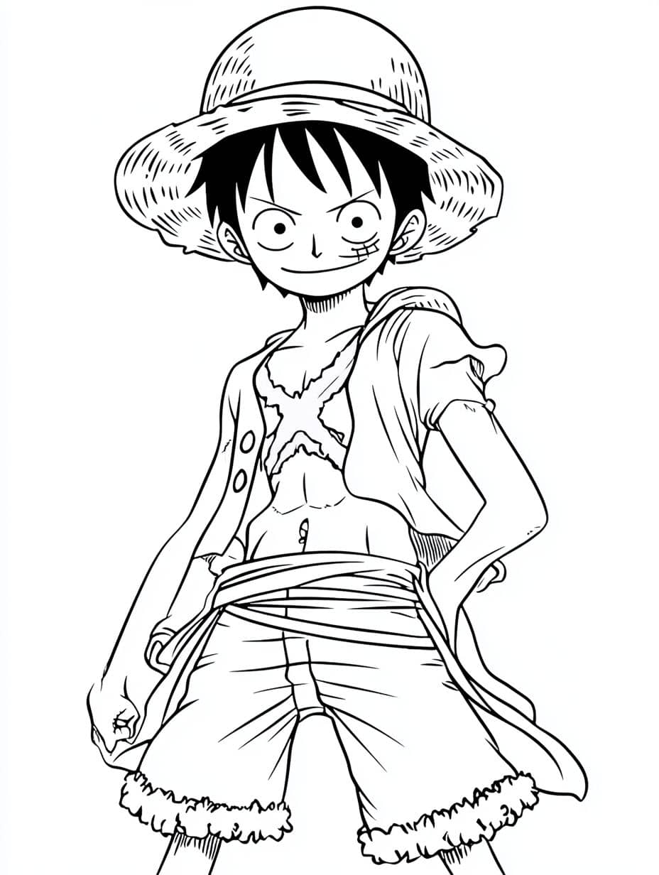 Coloriage One Piece Avec Chapeau