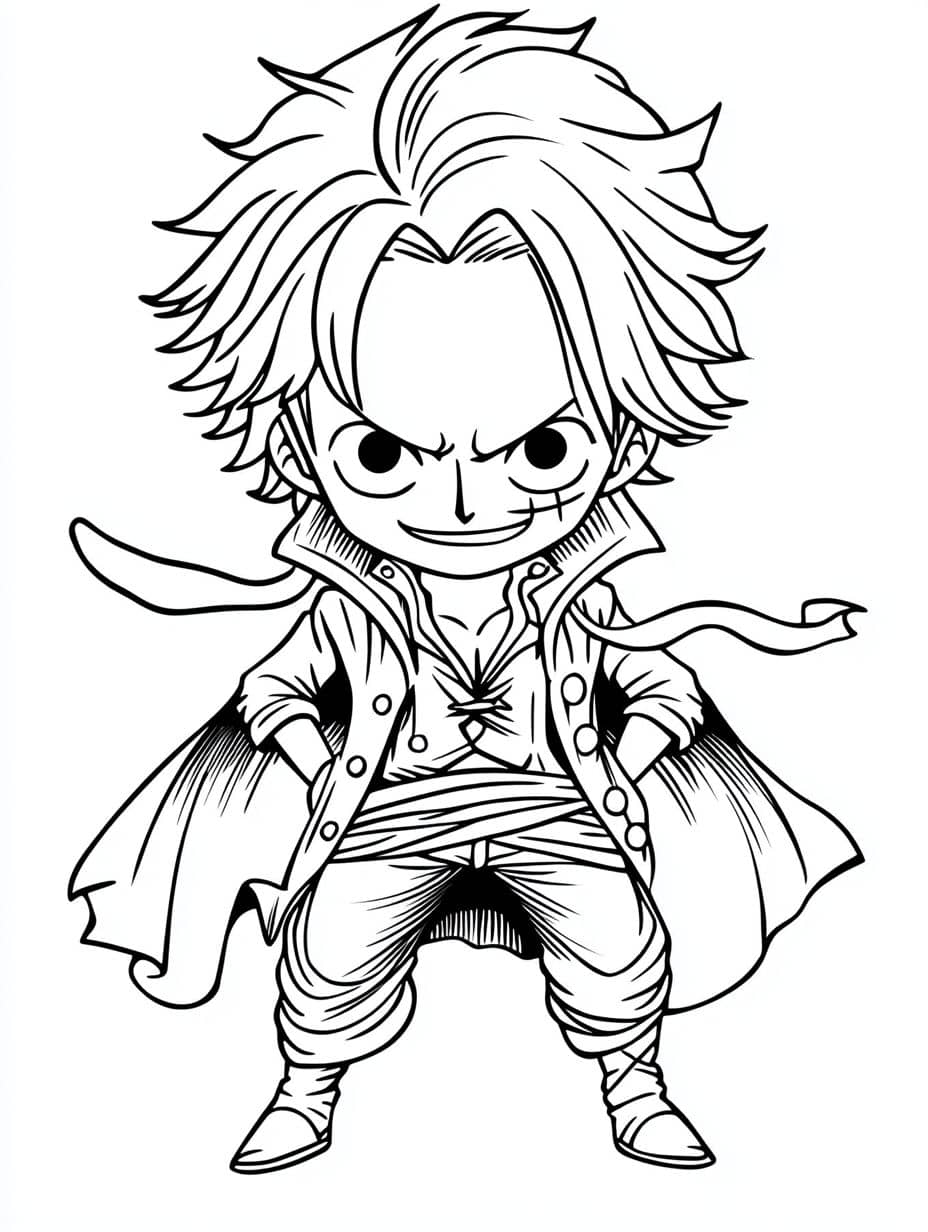 Coloriage One Piece Chibi Avec Manteau