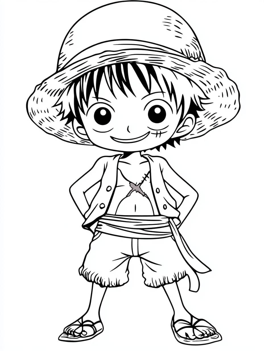 Coloriage One Piece Chibi Mignon