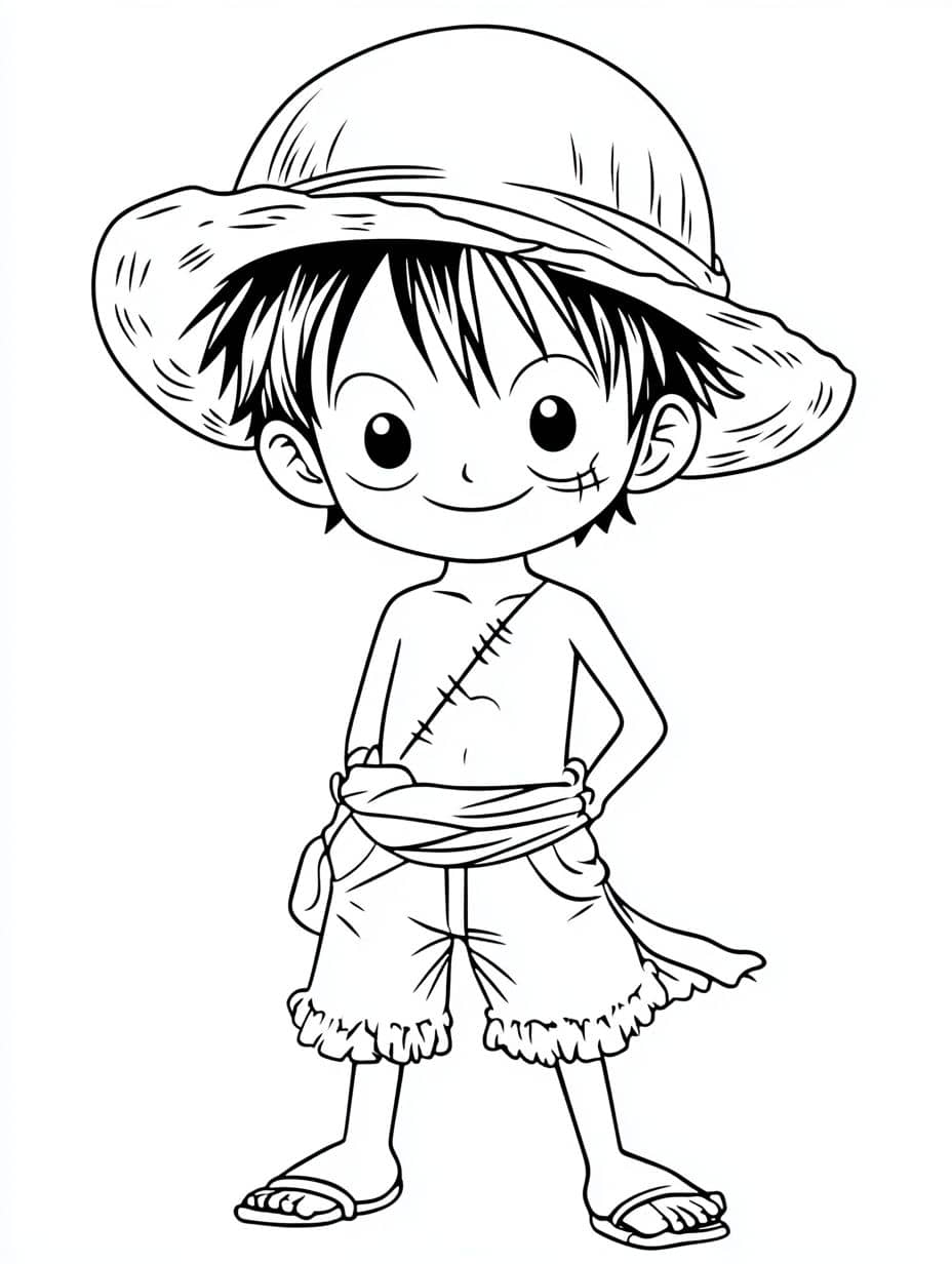 Coloriage One Piece Sans T Shirt