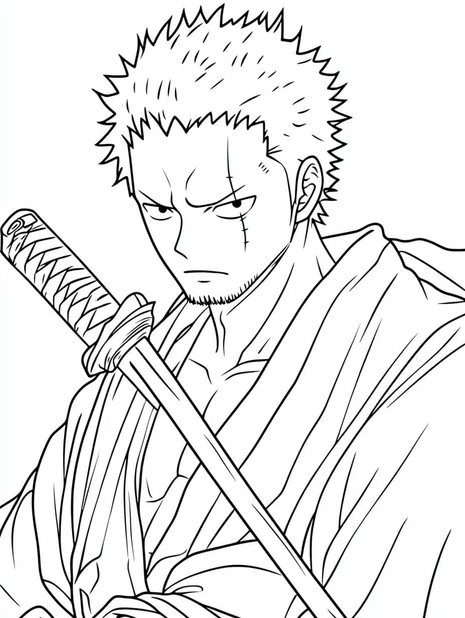 Coloriage One Piece Zoro