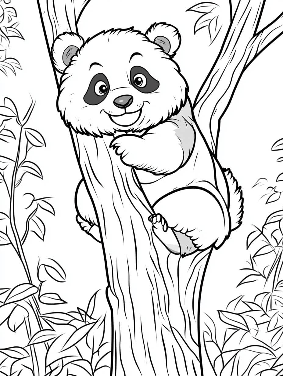 Coloriage Panda Couche