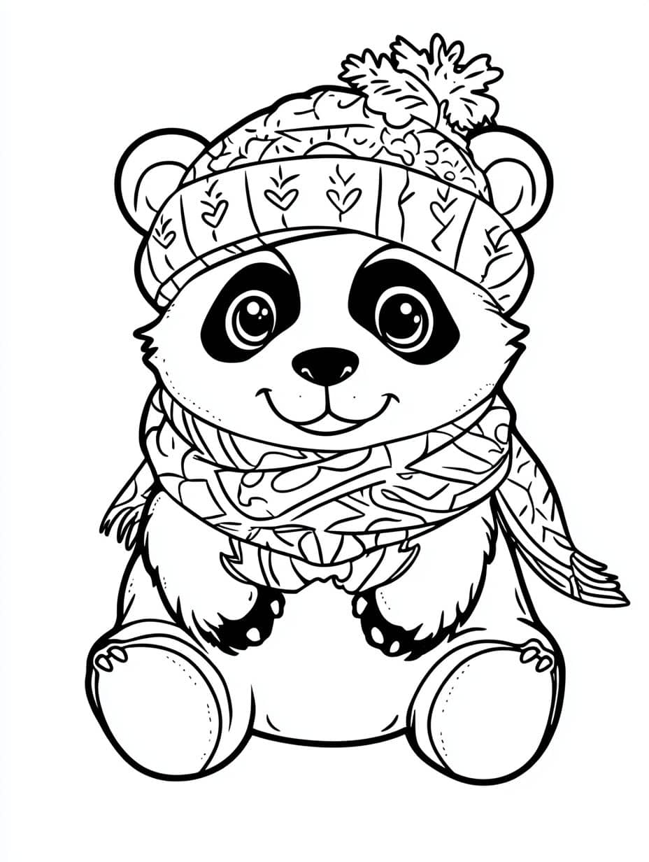 Coloriage Panda Dessin Simple