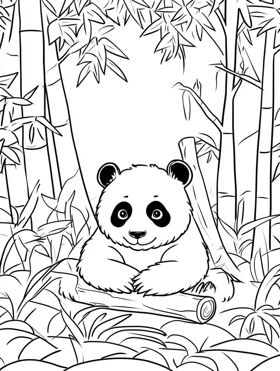 Coloriage Panda Famille