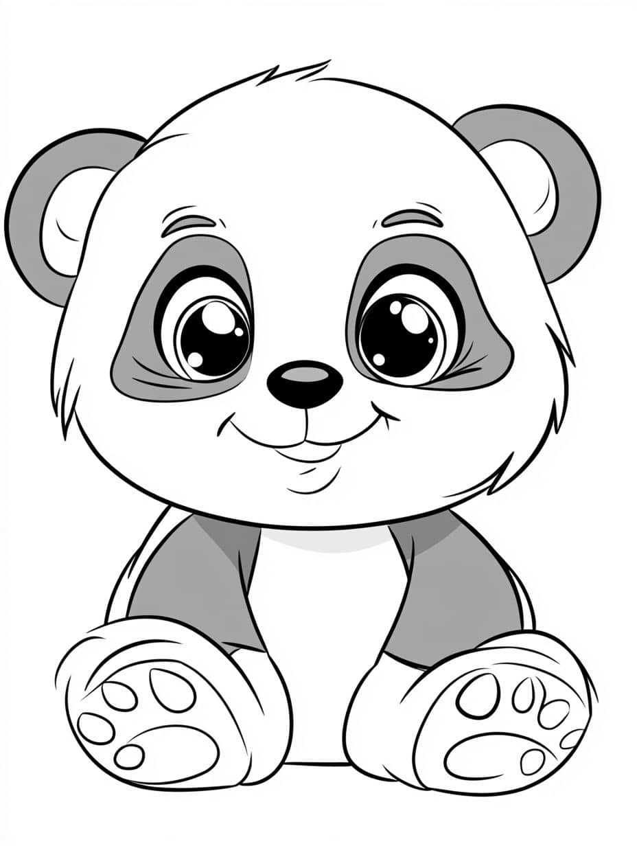 Coloriage Panda Jolie