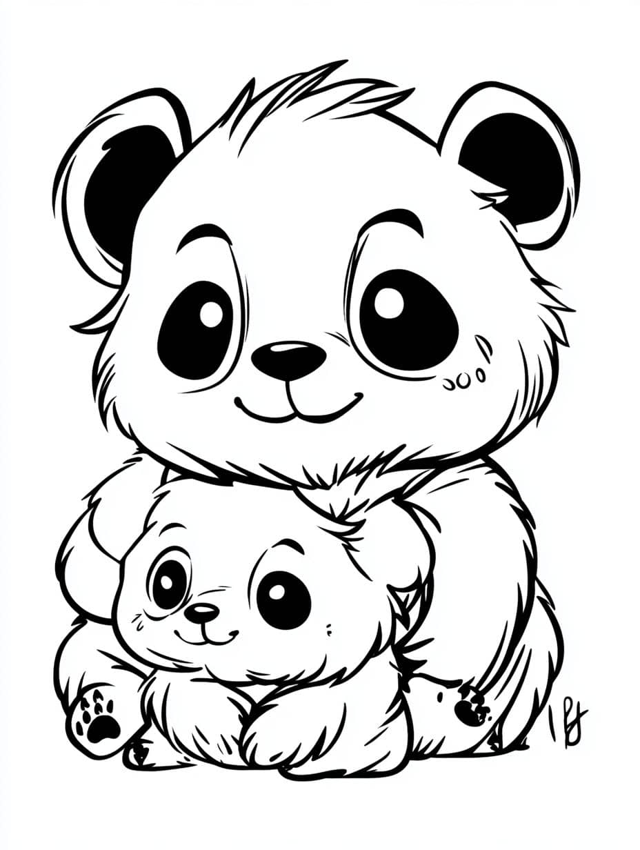 Coloriage Panda Mangeant Des Feuilles