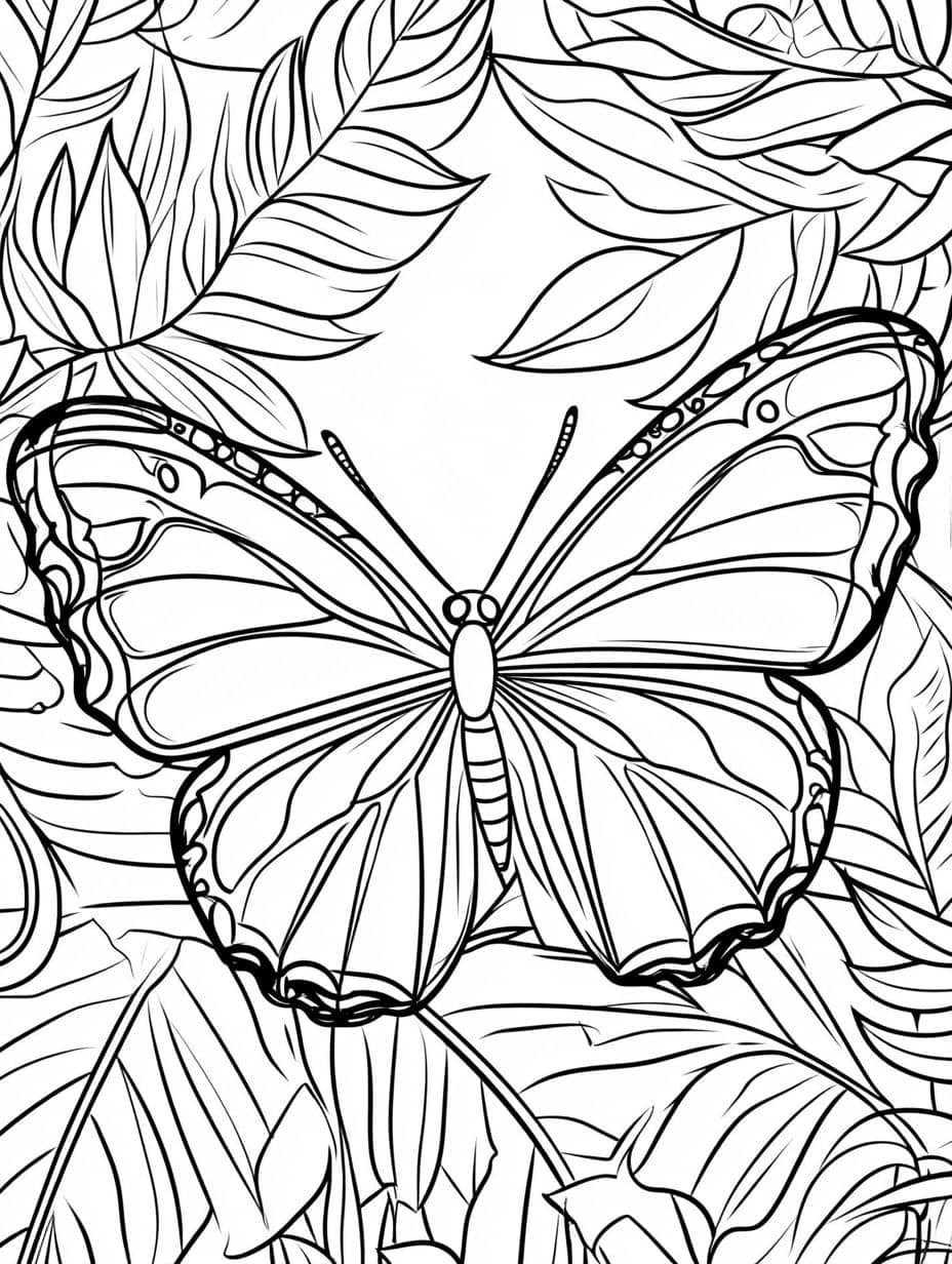 Coloriage Papillon Avec Beaucoup De Details