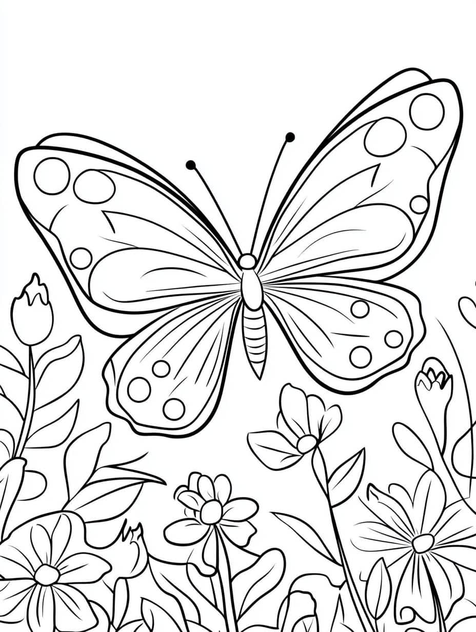 Coloriage Papillon Avec Peu De Details