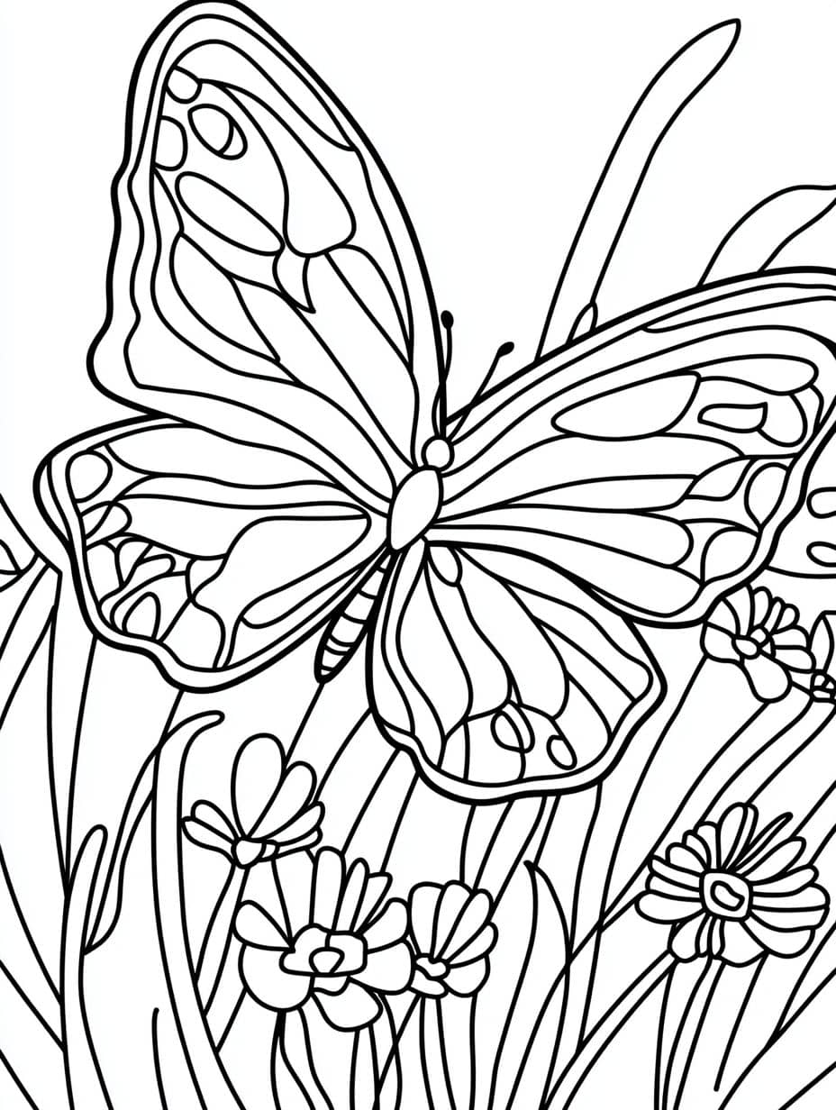 Coloriage Papillon Avec Plusieurs Papillons