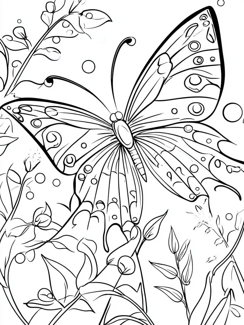 Coloriage Papillon Beau En Vol