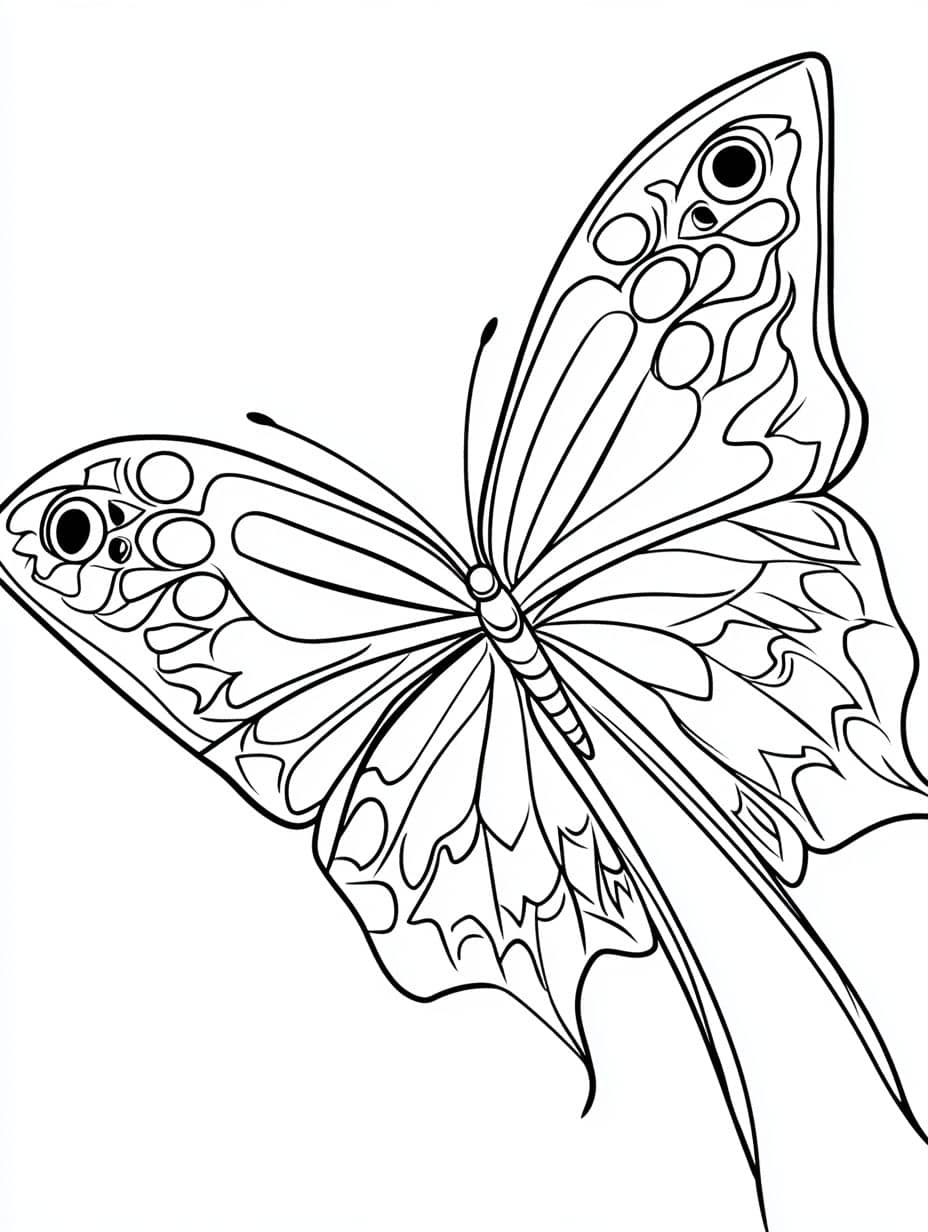 Coloriage Papillon En Noir Et Blanc