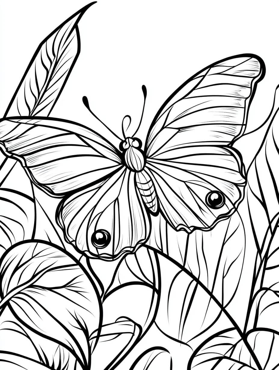 Coloriage Papillon En Vol Avec Beaucoup De Details