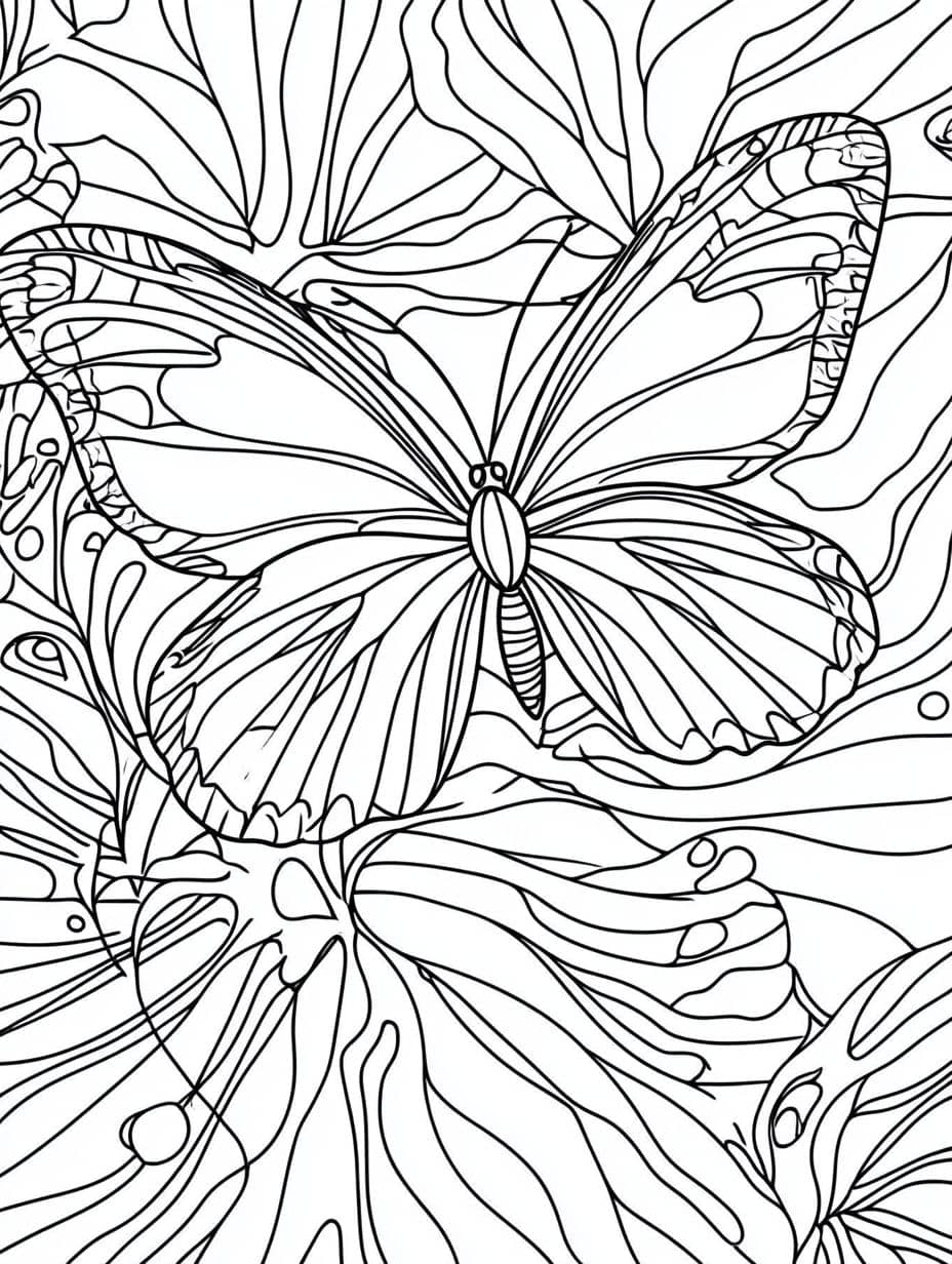 Coloriage Papillon Simple Pour Enfants