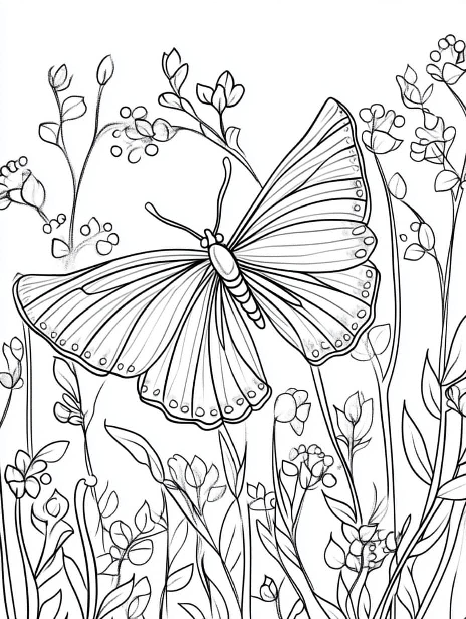 Coloriage Papillon Simple