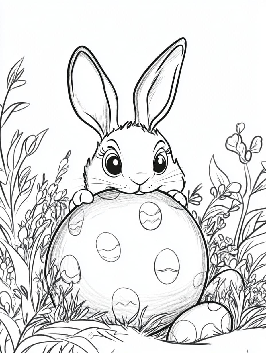 coloriage paques lapin avec carottes