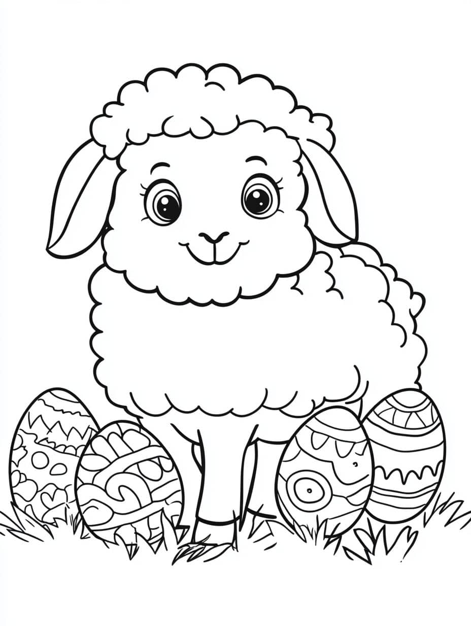 coloriage paques mouton