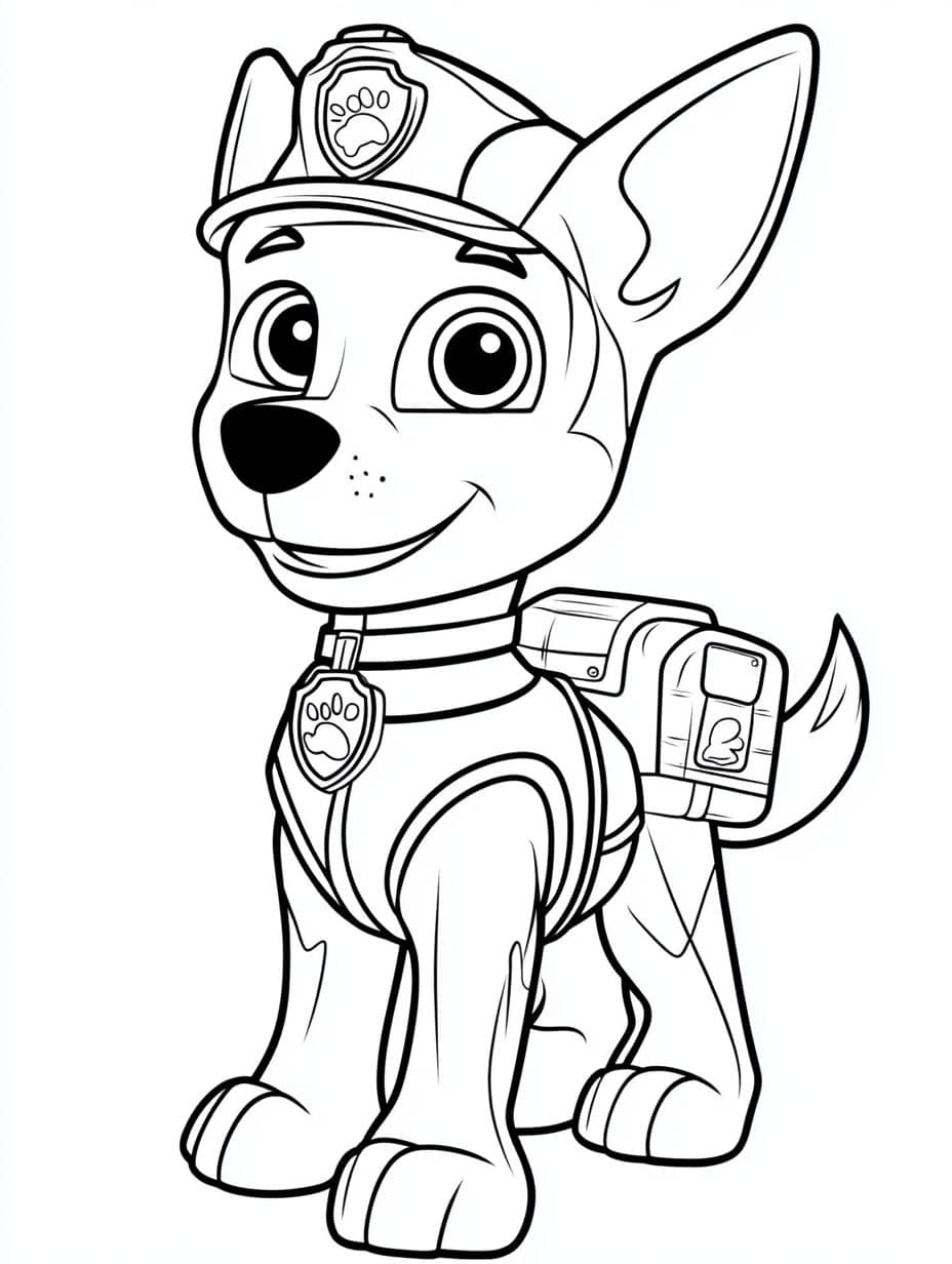 coloriage pat patrouille tracker chiot aventure