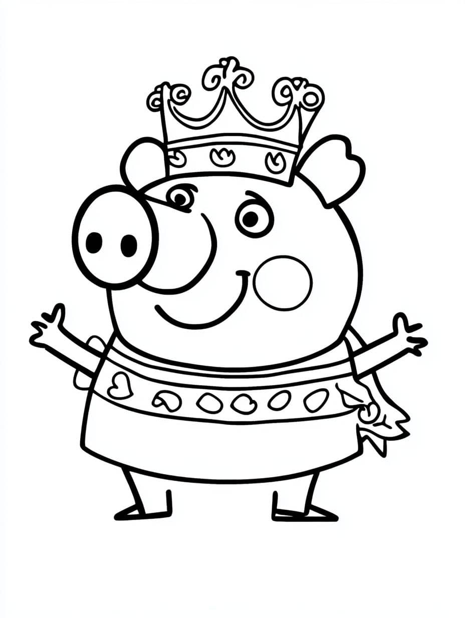 Coloriage Peppa Pig Avec Echarpe