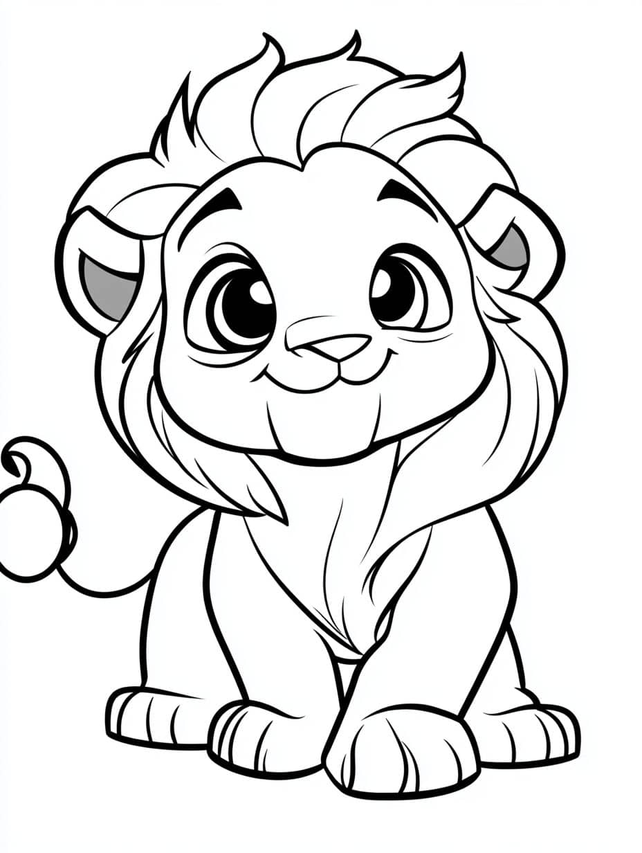 Coloriage Petit Lion Chibi