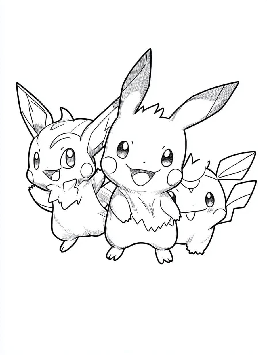 coloriage pikachu evolutions pokemon