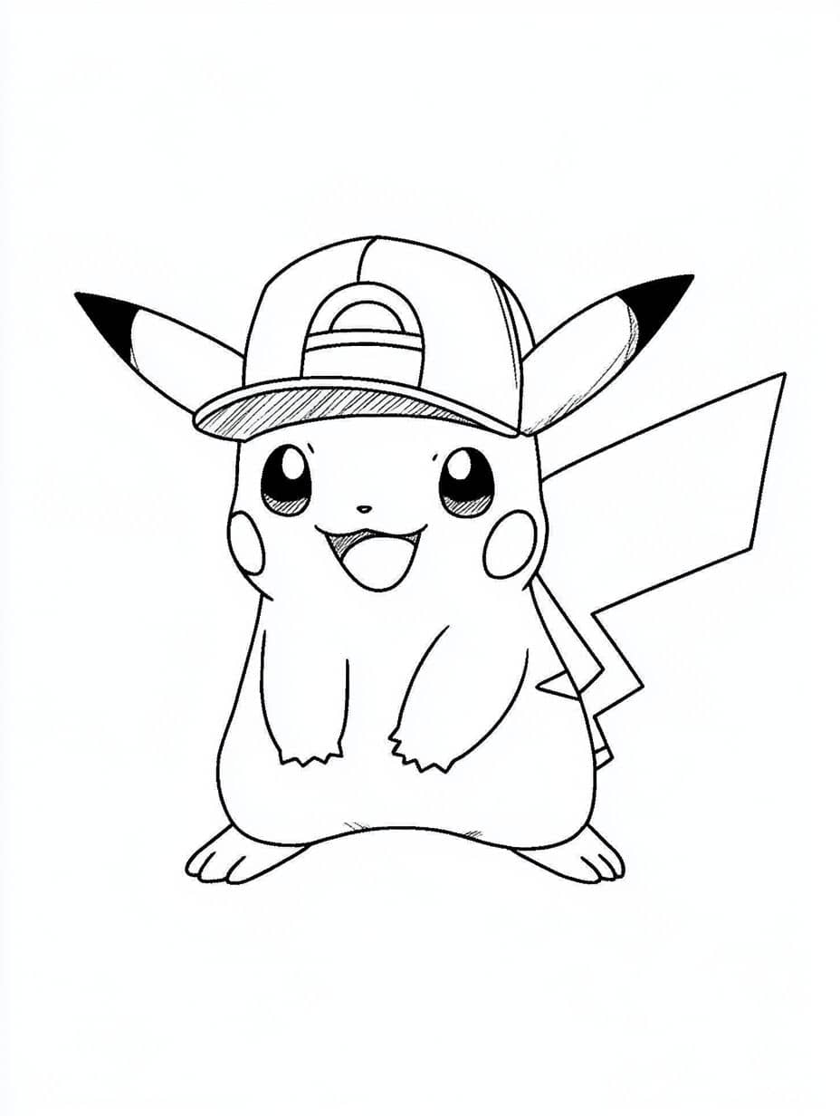 coloriage pikachu porter un chapeau