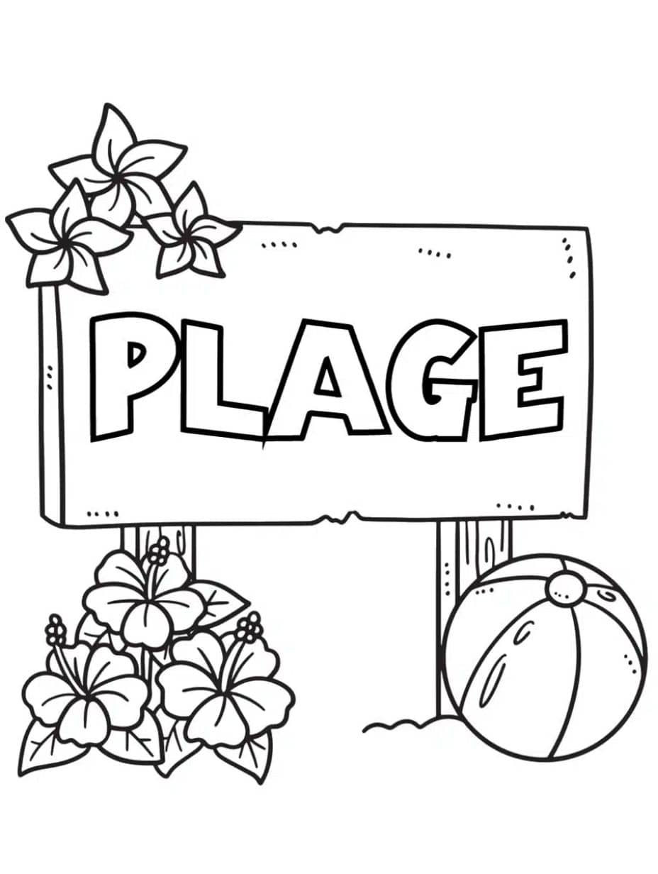 Coloriage Plage Pour Enfant