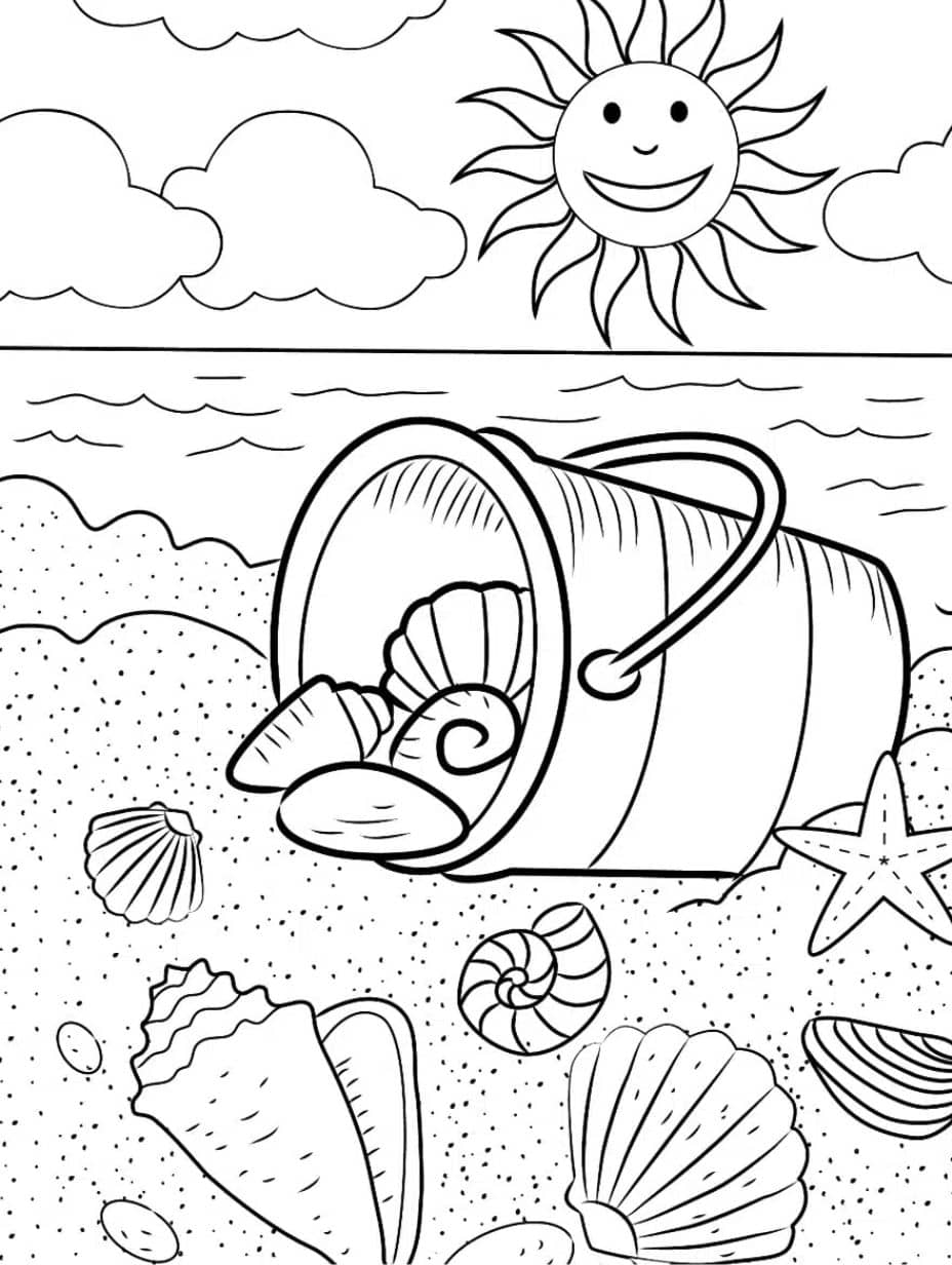 Coloriage Plage Soleil