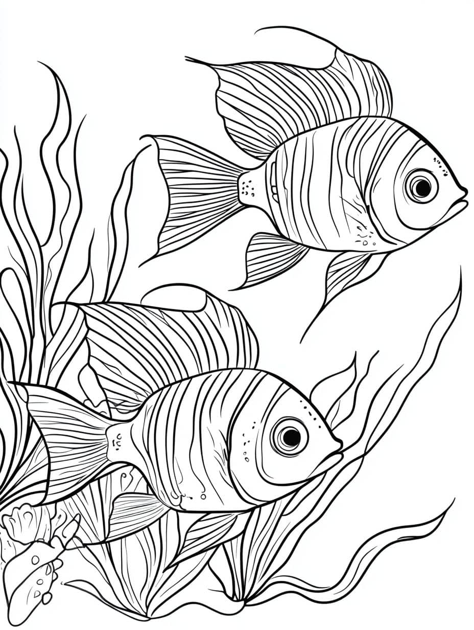 Coloriage Poisson Clown