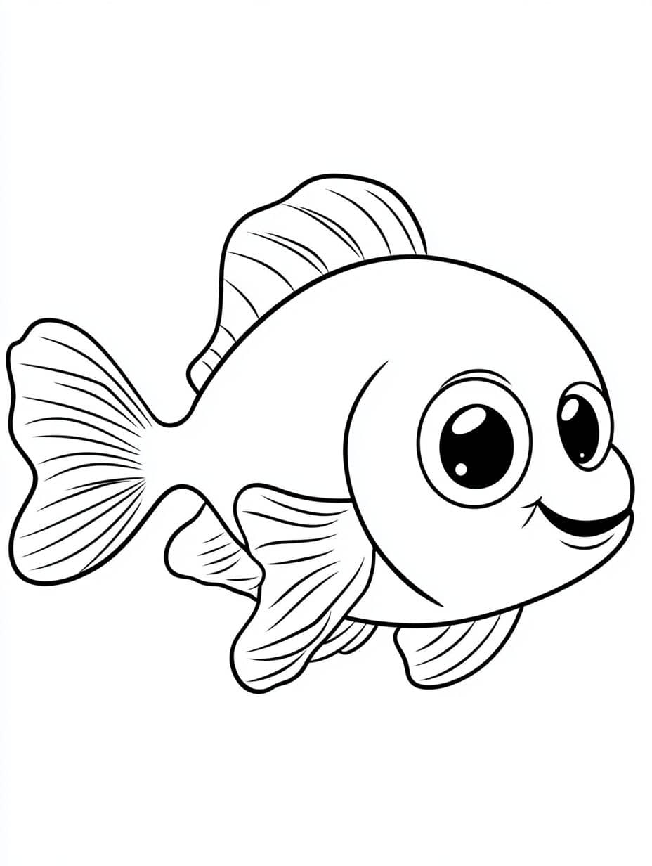 Coloriage Poisson Dore En Pleine Nage