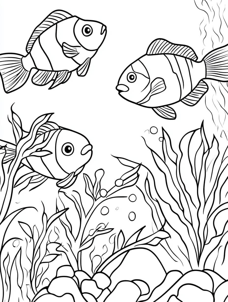 Coloriage Poisson E Amis