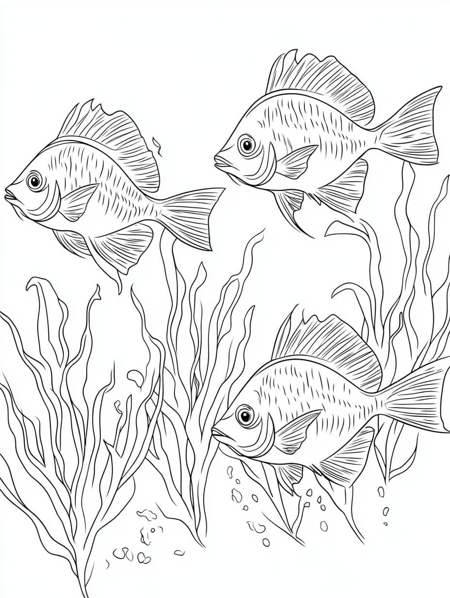 Coloriage Poisson Et Ses Amis Marins