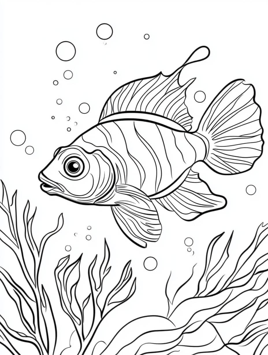 Coloriage Poisson Foraging