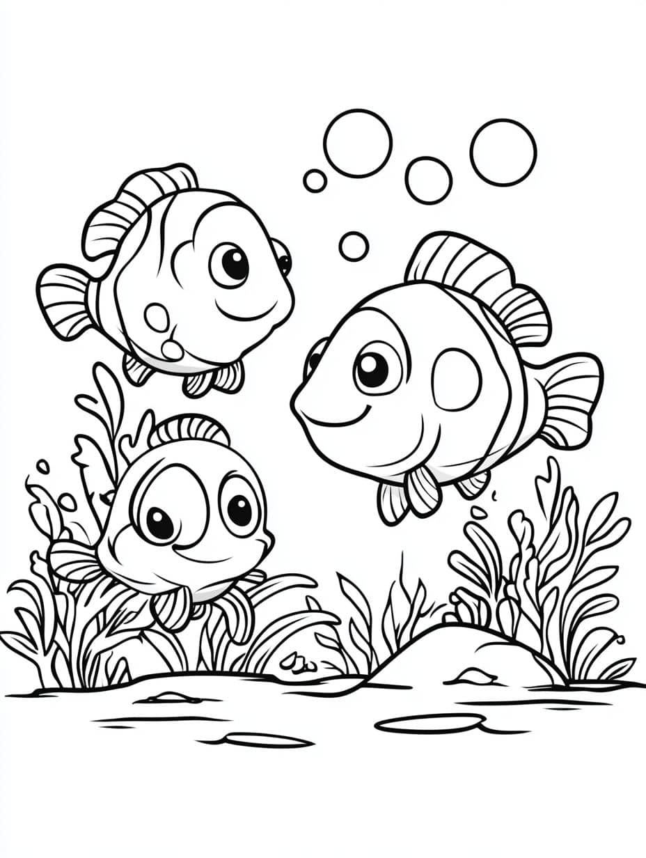 Coloriage Poisson Poisson Espiegle