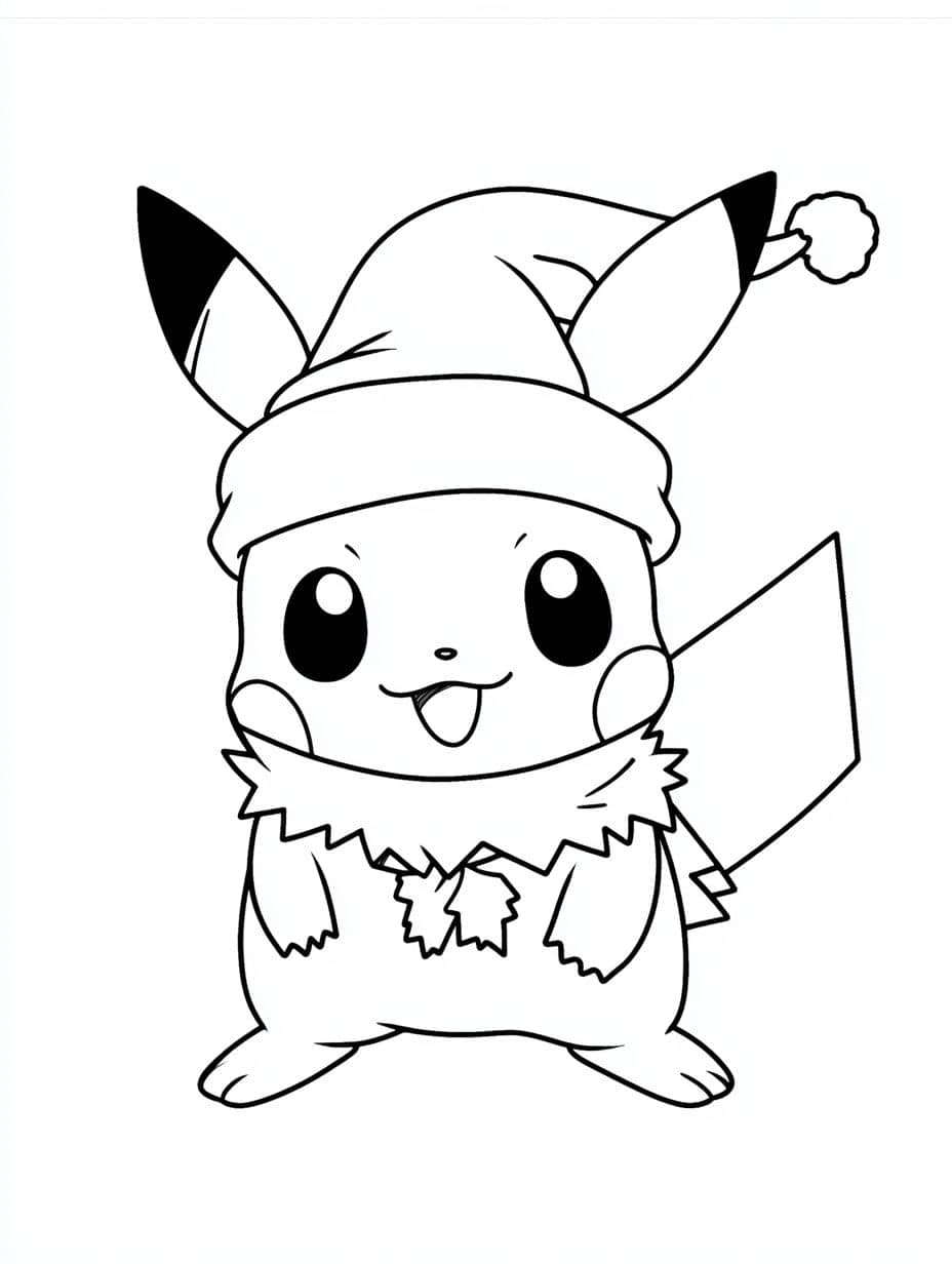 coloriage pokemon pikachu porter un chapeau