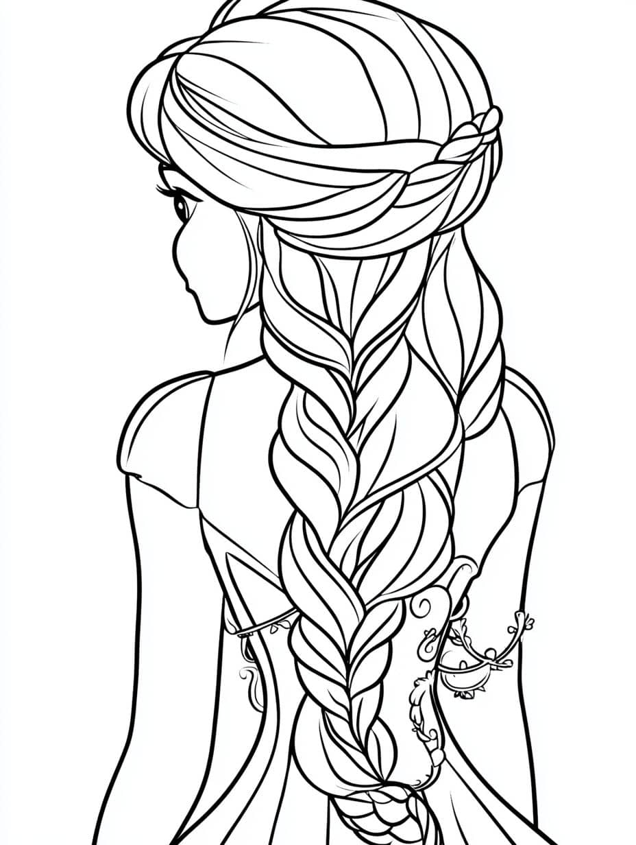 Coloriage Princesse Aux Cheveux Long