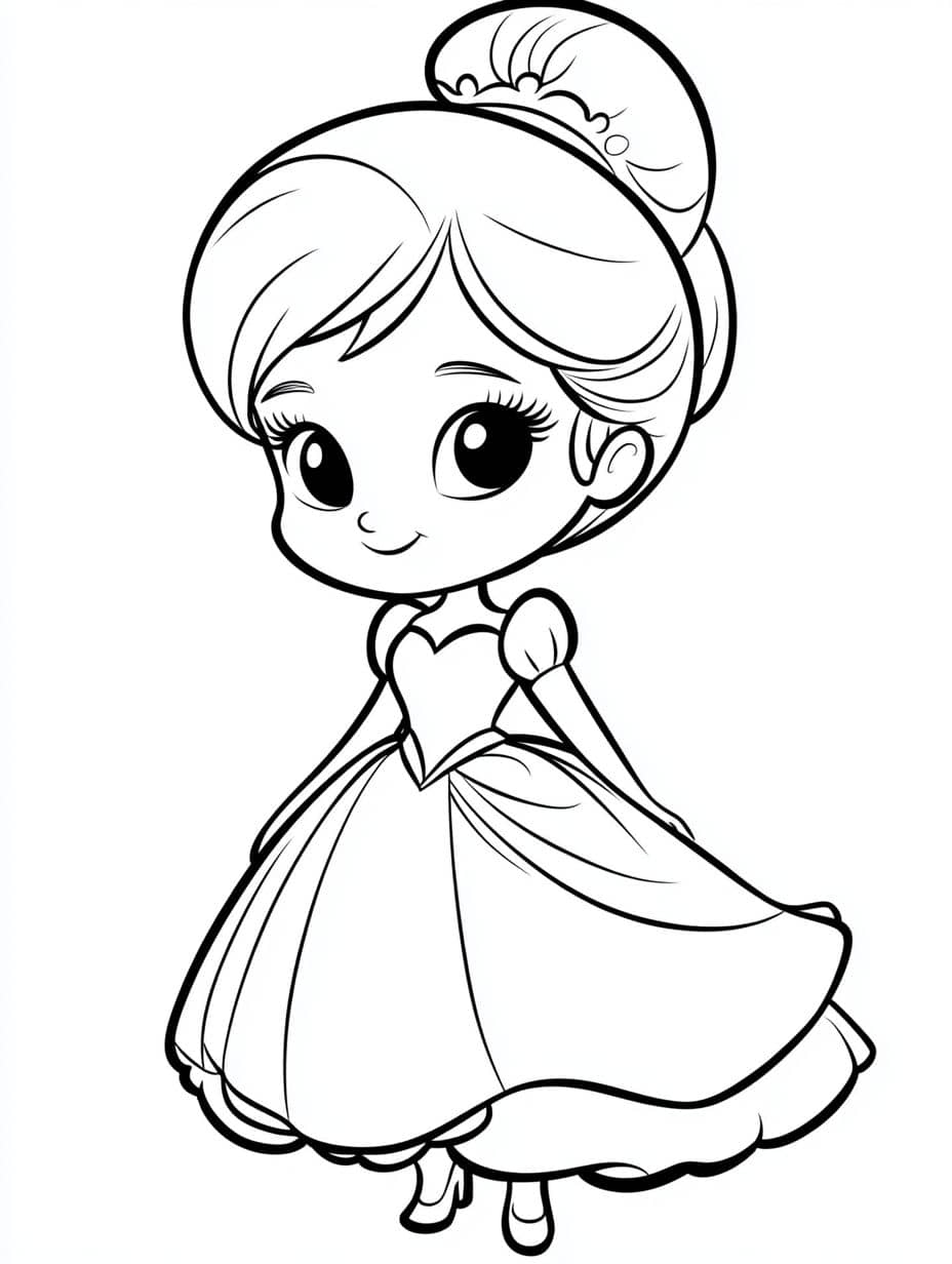 Coloriage Princesse Chibi