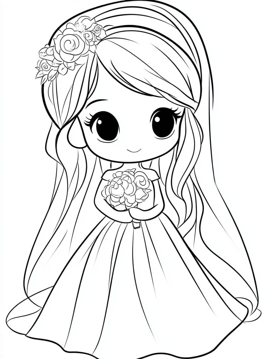 Coloriage Princesses Jour De Mariage