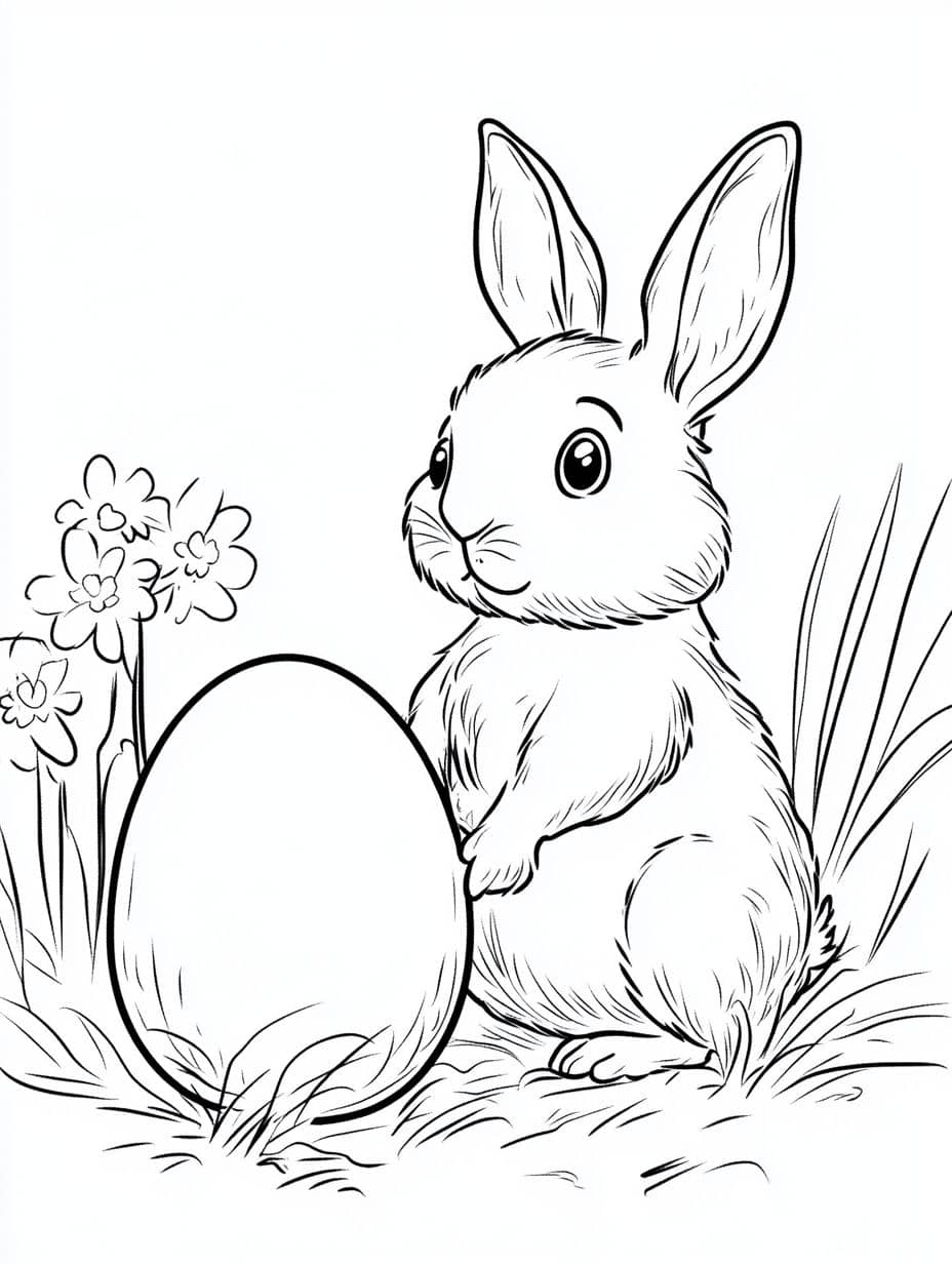 Coloriage Printemps Lapin De Paques