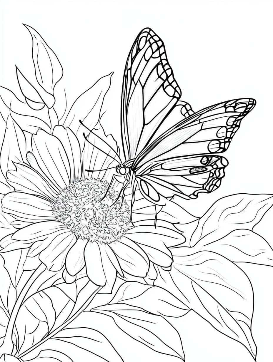 Coloriage Printemps Papillon