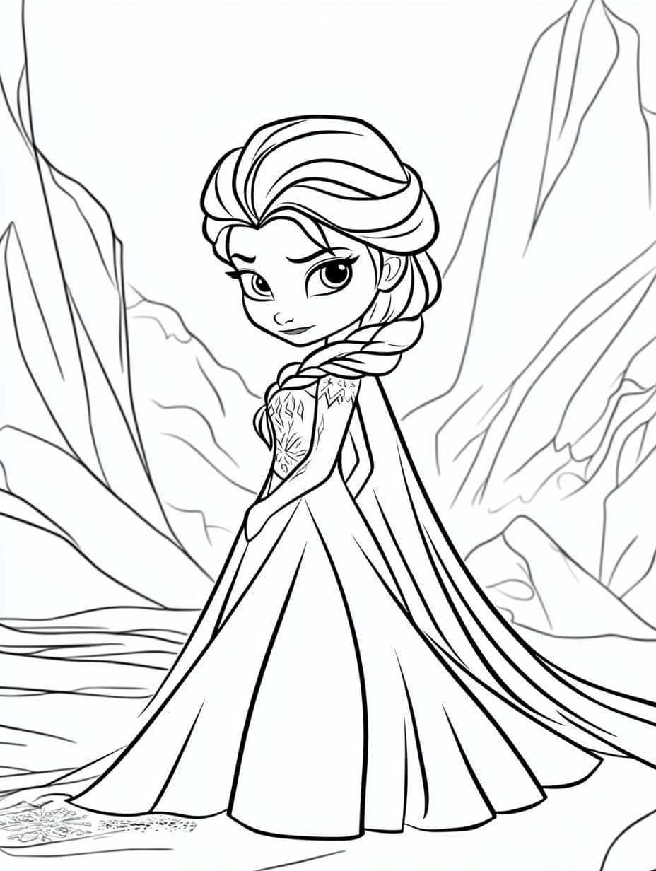 coloriage reine des neiges avec souris