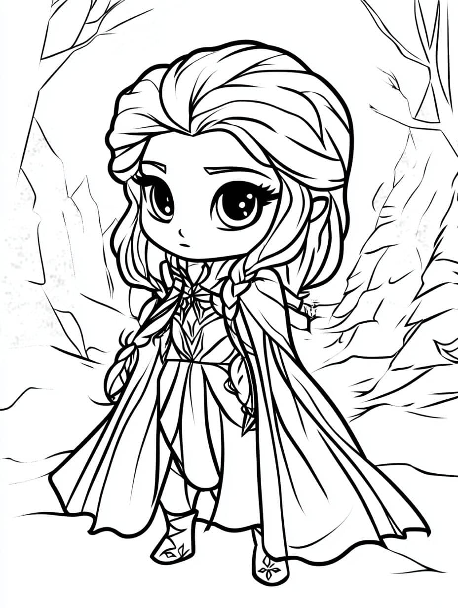 coloriage reine des neiges belle