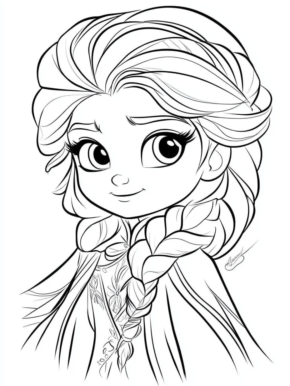 coloriage reine des neiges cheveux blancs