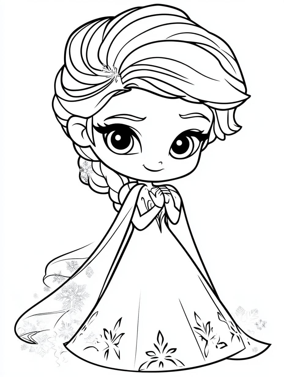 coloriage reine des neiges cheveux blonds