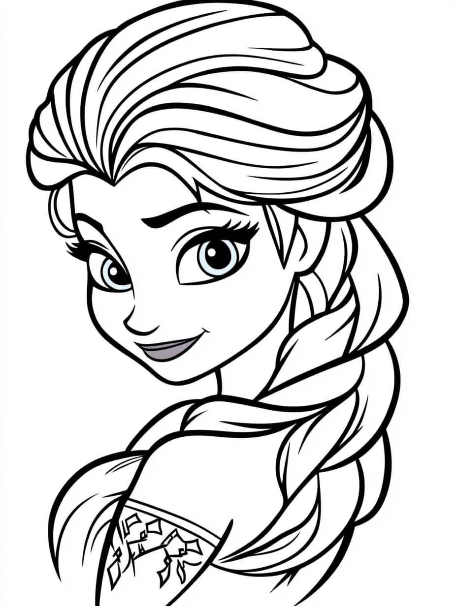 coloriage reine des neiges chignon