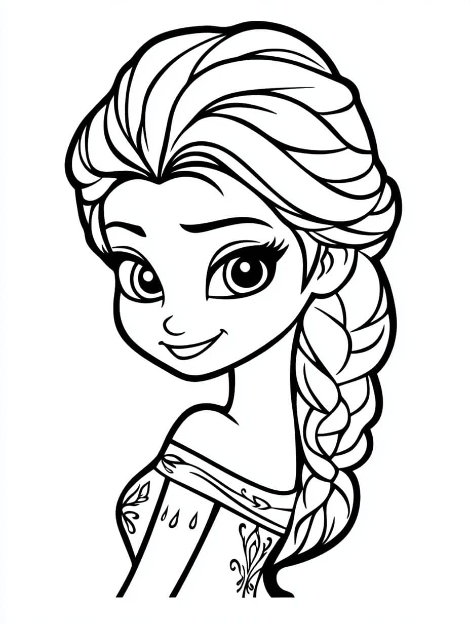 coloriage reine des neiges visage