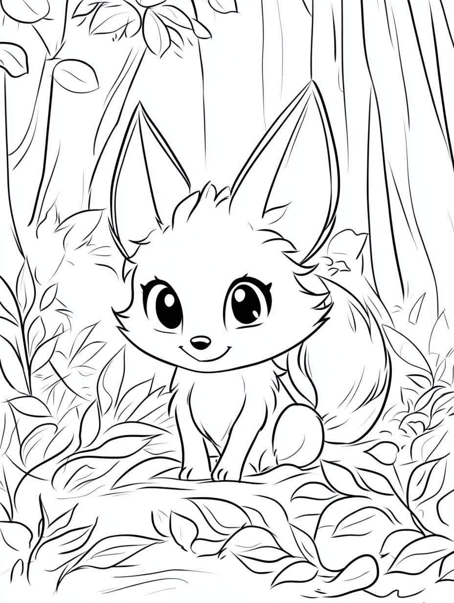 Coloriage Renard Dans La Foret