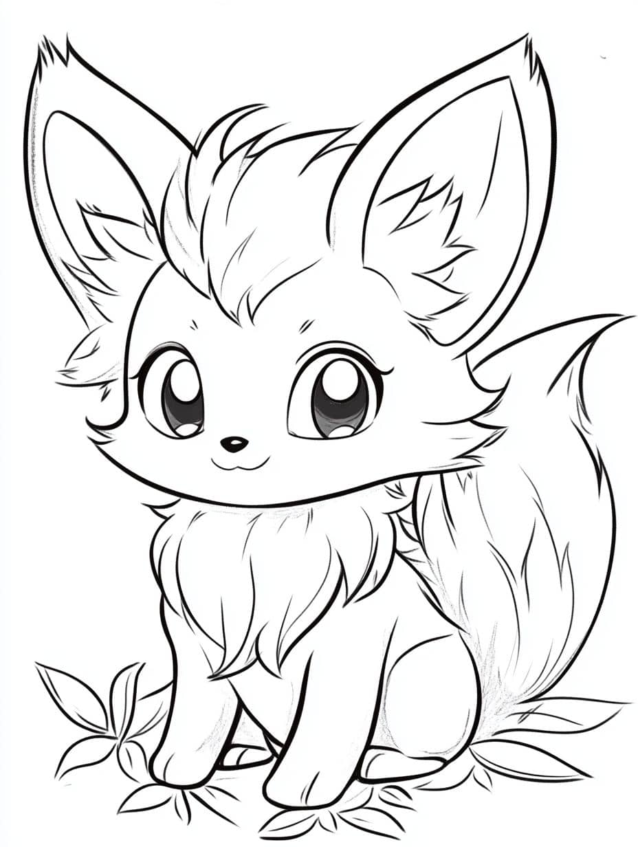 Coloriage Renard Jolie Mignon