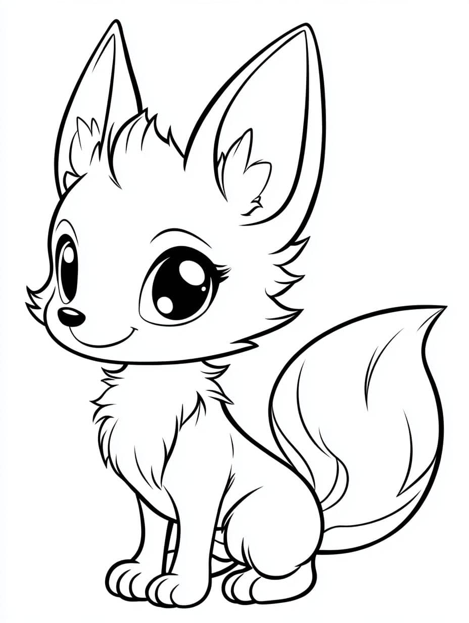 Coloriage Renard Queue Grosse