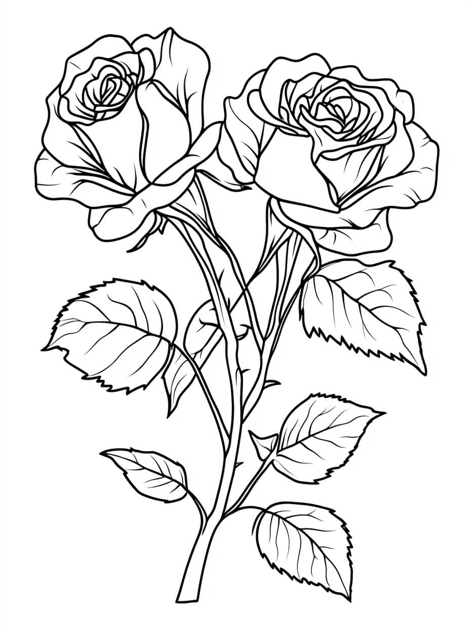 Coloriage Rose Double