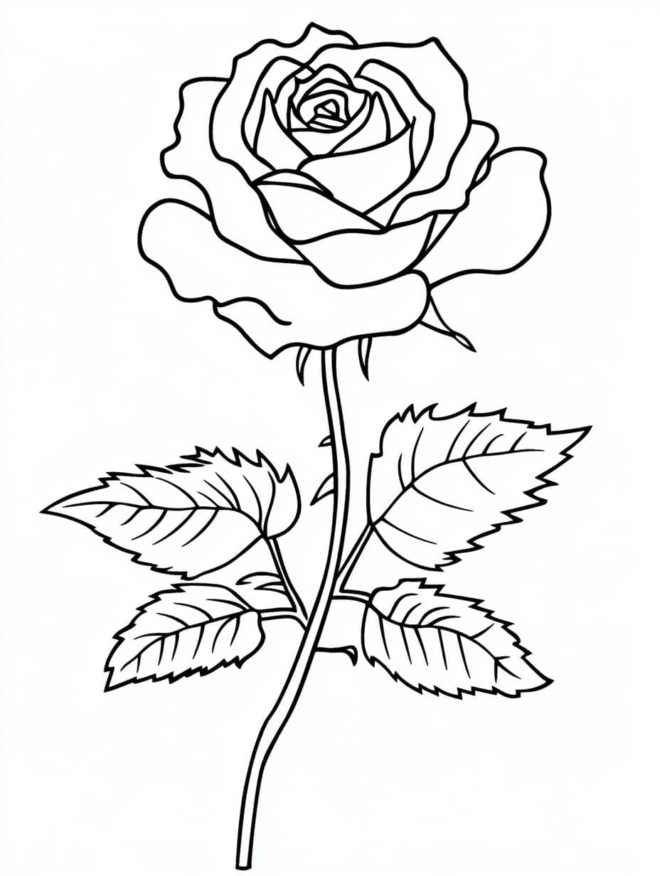 Coloriage Rose Epineuse